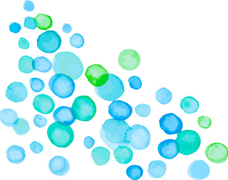 Blue Watercolor Bubbles Vector Illustrationのイラスト素材