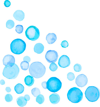 Blue Watercolor Bubbles Vector Illustrationのイラスト素材