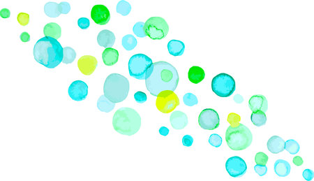 Blue and Yellow Watercolor Bubbles Vector Illustrationのイラスト素材