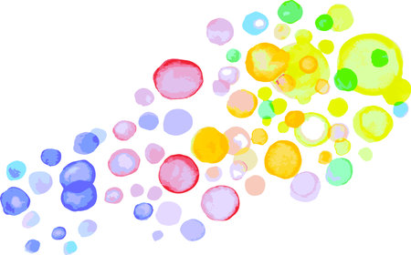 Rainbow Watercolor Bubbles Vector Illustrationのイラスト素材