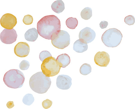 Light Beige Watercolor Bubbles Vector Illustrationのイラスト素材