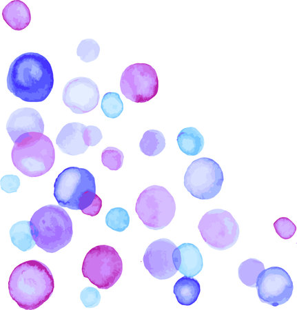 Blue and Violet Watercolor Bubbles Vector Illustrationのイラスト素材