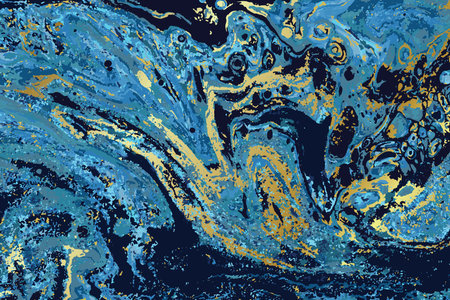 Light Blue and Gold Marble Abstract Vector Backgroundのイラスト素材