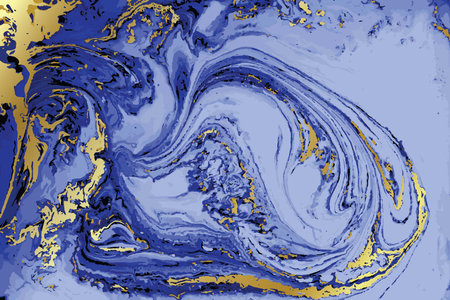 Light Blue and Gold Marble Abstract Vector Backgroundのイラスト素材