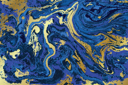 Dark Blue and Gold Marble Abstract Vector Backgroundのイラスト素材