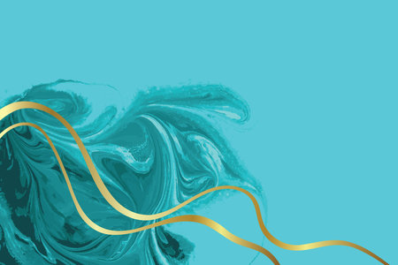 Light Blue and Gold Marble Abstract Vector Backgroundのイラスト素材