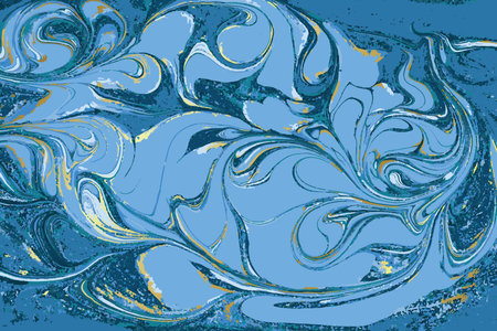 Light Blue and Gold Marble Abstract Vector Backgroundのイラスト素材