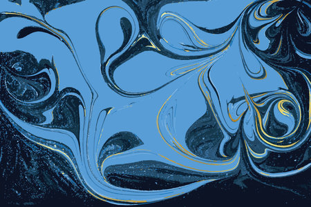 Dark Blue and Gold Marble Abstract Vector Backgroundのイラスト素材