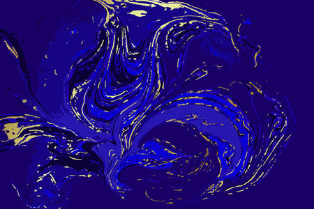 Dark Blue and Gold Marble Abstract Vector Backgroundのイラスト素材
