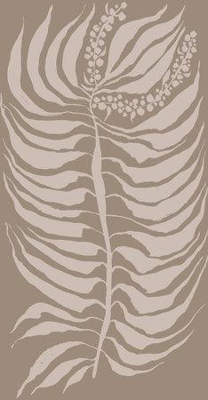 Minimal Tropical Leaf Beige Templateのイラスト素材