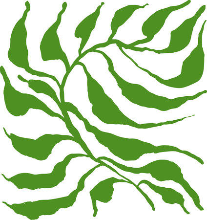 Hand Drawn Brush Artwork Tropical Leafのイラスト素材