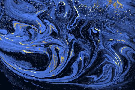 Dark Blue and Gold Marble Abstract Vector Backgroundのイラスト素材