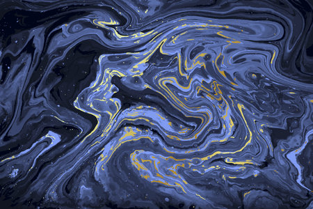 Dark Blue and Gold Marble Abstract Vector Backgroundのイラスト素材