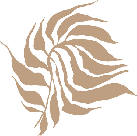 Minimal Tropical Leaf Beige Templateのイラスト素材
