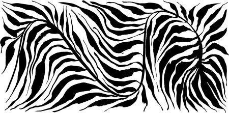Tropic Leaf Black Square Silhouetteのイラスト素材