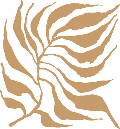 Minimal Tropical Leaf Beige Templateのイラスト素材