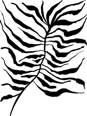 Tropic Leaf Black Brush Silhouetteのイラスト素材