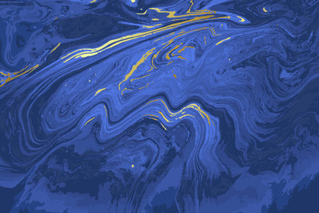 Light Blue and Gold Marble Abstract Vector Backgroundのイラスト素材