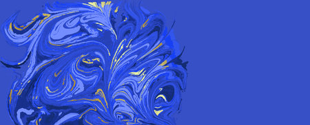 Dark Blue and Gold Marble Abstract Vector Backgroundのイラスト素材