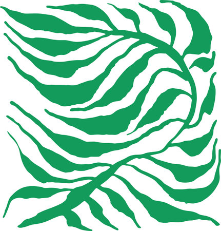 Simple Tropical Brush Leaf Green Templateのイラスト素材