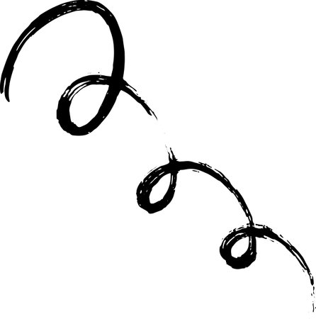 Dry Brush Swirl Free Hand Strokeのイラスト素材