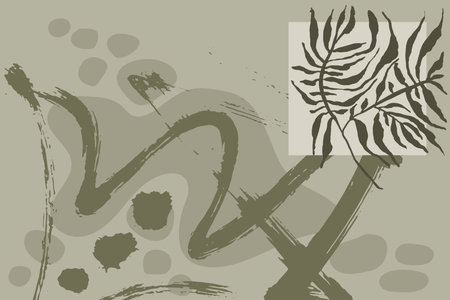 Grunge Dry Brush Abstract Contemporary Light Khaki Patternのイラスト素材