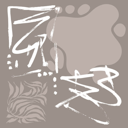 Grunge Dry Brush Abstract Contemporary Light Beige Patternのイラスト素材