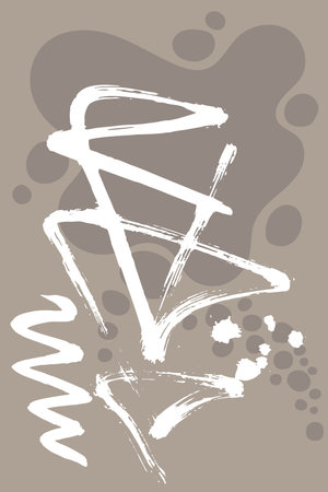 Grunge Dry Brush Abstract Contemporary Light Beige Patternのイラスト素材