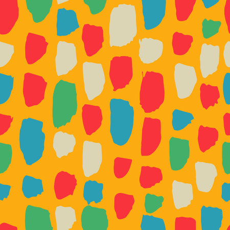 Grunge Dry Brush Colorful Strokes Seamless Patternのイラスト素材