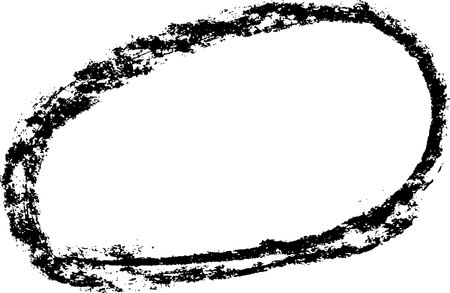 Charcoal or Rough Pencil Round Grunge Frameのイラスト素材