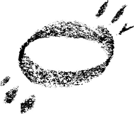 Charcoal or Rough Pencil Round Grunge Frame with Raysのイラスト素材