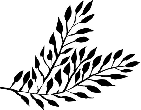 Leaf Grunge Artwork Brush Silhouetteのイラスト素材