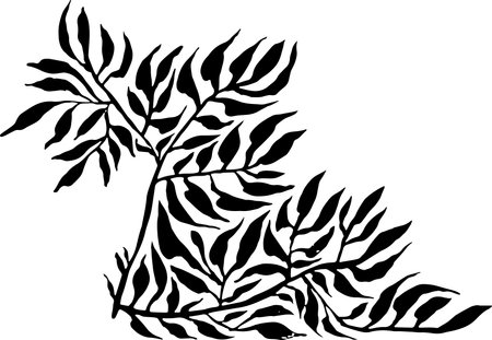 Leaf Grunge Artwork Brush Silhouette Elementのイラスト素材