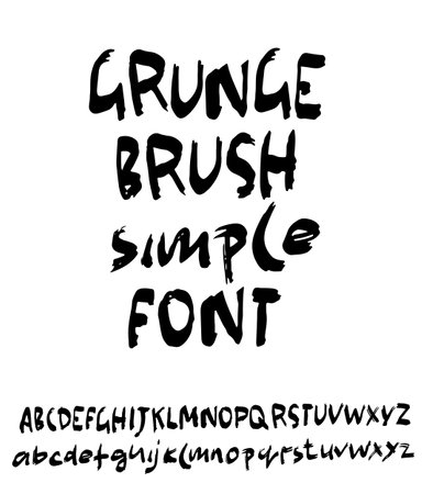 Hand Drawn Dry Brush Fontのイラスト素材