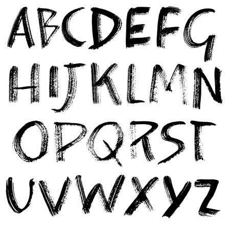 Hand Drawn Dry Brush Fontのイラスト素材