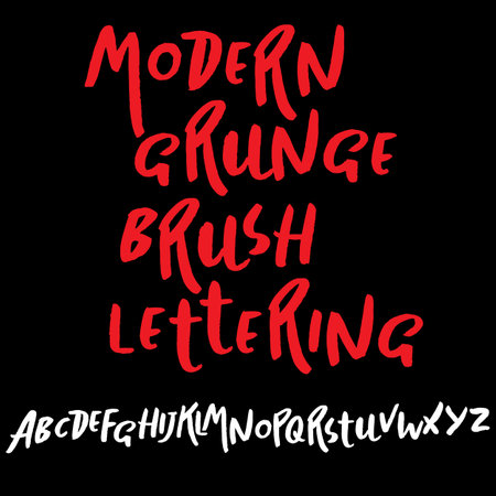 Hand Drawn Brush Grunge Fontのイラスト素材