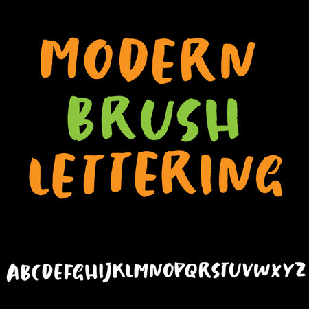 Hand Drawn Modern Brush Fontのイラスト素材