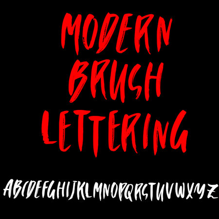 Hand Drawn Dry Brush Fontのイラスト素材