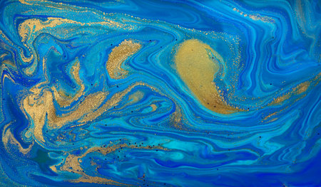 Abstract Blue Sea Wave Artwork Imitation.の写真素材