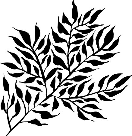 Leaf Grunge Artwork Brush Silhouetteのイラスト素材