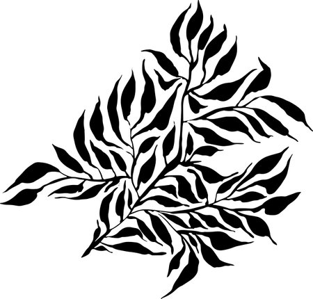 Leaf Grunge Artwork Brush Silhouetteのイラスト素材