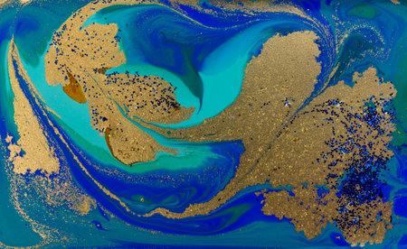 Blue Turquoise Pattern Artwork Imitationの写真素材