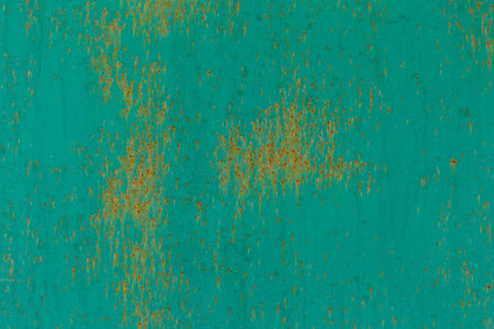 Metal Rusty Painted Surface Close Up Green Textureの写真素材