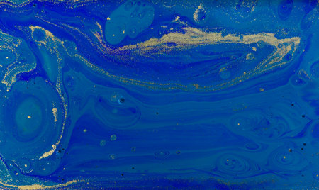 Dark Blue Mixid Liquid Inks Patternの写真素材
