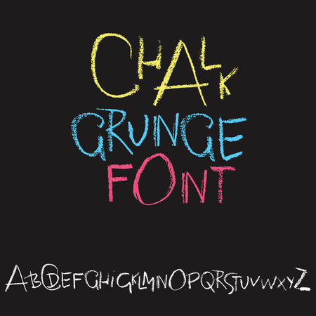 Hand Drawn Chalk Textured Fontのイラスト素材