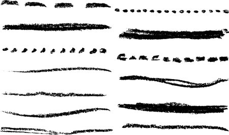 Grunge Chalk Textured Free Hand Brush Setのイラスト素材