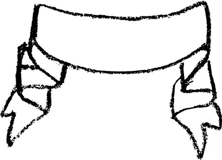 Chalk or Charcoal Ribbon Banner Sketchのイラスト素材
