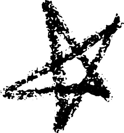 Chalk Hand Drawn Sketch Star Illustration.のイラスト素材