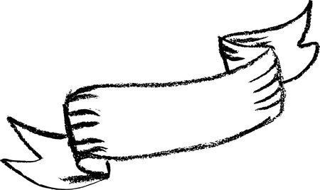Chalk or Charcoal Ribbon Banner Sketchのイラスト素材