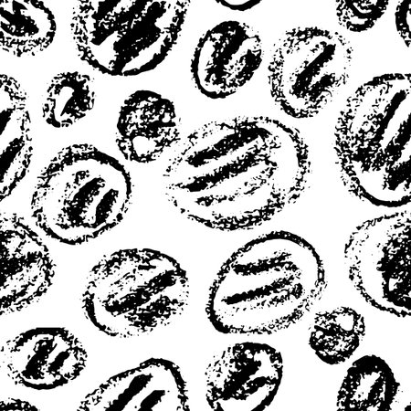 Grunge Free Hand Circles Hand Drawn Seamless Patternのイラスト素材